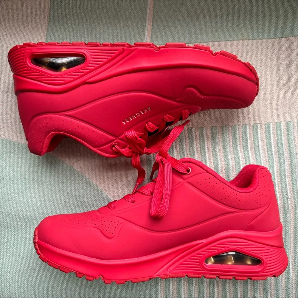 Skechers - Cherry Red Street Uno Stand on Air Sneakers - Picture 3 of 8